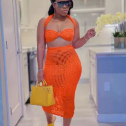 Women's Sexy Knitting Strapless Two Piece Skirt Set 17 Women's Sexy Knitting Strapless Two Piece Skirt Set -Deals Toggenix Store 22cb36b32b639202