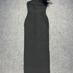 Women Elegant Slash Shoulder Sleeveless Ostrich Feather Bandage Maxi Dress Evening Dress 17 Women Elegant Slash Shoulder Sleeveless Ostrich Feather Bandage Maxi Dress Evening Dress -Deals Toggenix Store 238b12e08dd87172