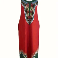 Women Summer Chic V Neck Suspender Print Maxi Dress -Deals Toggenix Store 248e63b4b20ba125