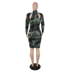 Women Camouflage Print Long Sleeve Dress -Deals Toggenix Store 2500c0b5393e17e4