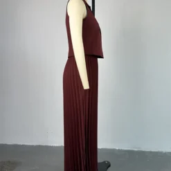 Women's Summer Turndown Collar Vest Top Pleated Skirt Suit -Deals Toggenix Store 255fb7348ad802b8