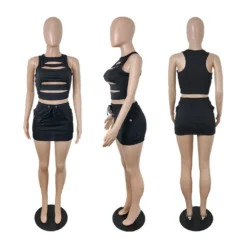 Women'S Summer Sexy Hollow Sleeveless Two-Piece Skirt Set -Deals Toggenix Store 25717656ad0e2123