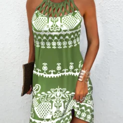 Women'S Cutout Print Sleeveless Casual Dress -Deals Toggenix Store 26fd66a75c84c51a