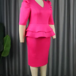 Fake Two Piece Style Cocktail Party Ruffled High Waist Bodycon Dress -Deals Toggenix Store 277a8bd21027aa98