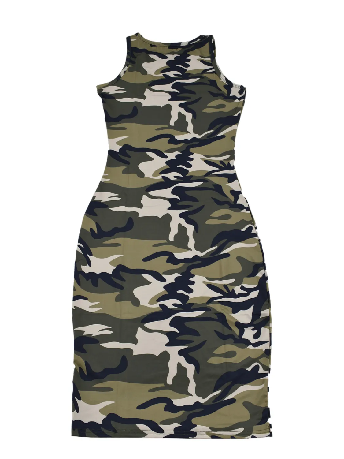 Women Sleeveless Camouflage Print Bodyson Dress 5 Women Sleeveless Camouflage Print Bodyson Dress - Image 5