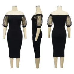 Women Embroidered Puff Sleeve Off Shoulder Dress -Deals Toggenix Store 27d25be44787534d