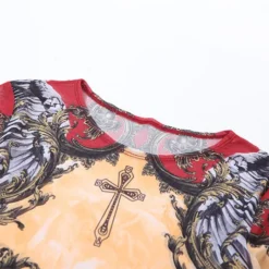 Spring Women's Fashion Digital Print Round Neck High Waisted Slim Fit Short Jumpsuit -Deals Toggenix Store 290be926ed1bbeb0