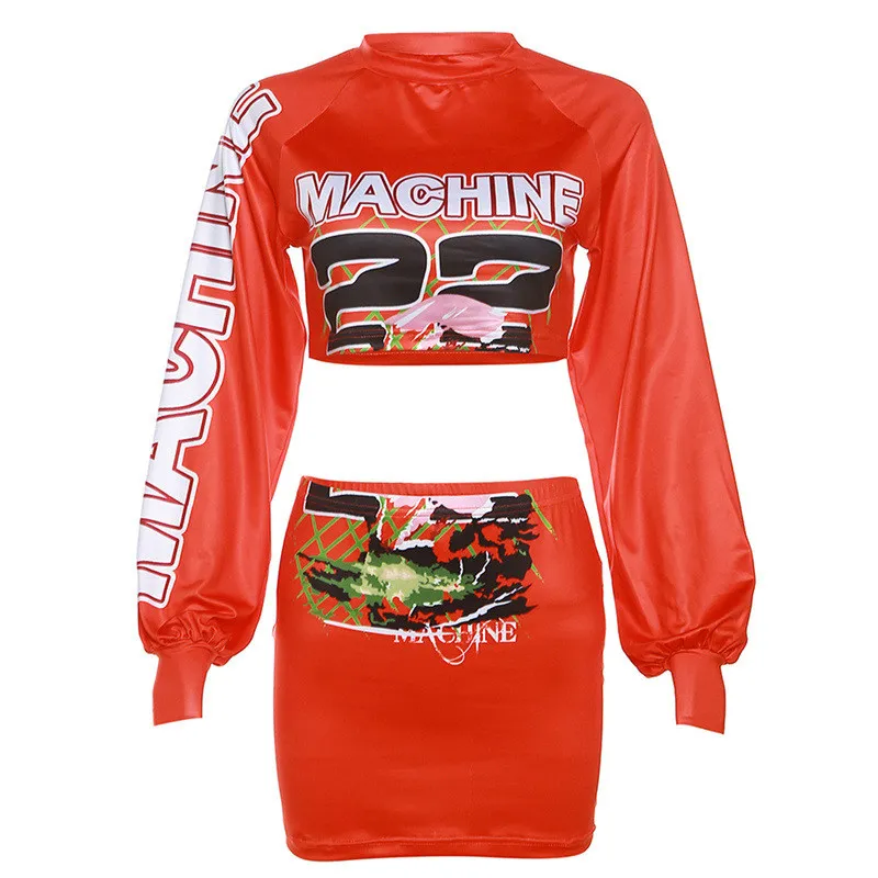 Women Summer Sexy Letter Print Crop Top And Bodycon Skirt Two-Piece Set 16 Women Summer Sexy Letter Print Crop Top And Bodycon Skirt Two-Piece Set - Image 16