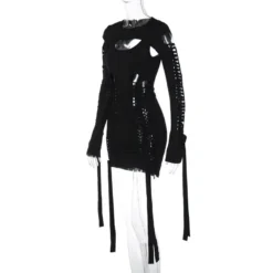 Women's Sexy Hollow Out Long Sleeve Lace-Up Bodycon Dress -Deals Toggenix Store 29a69717e15fbe64