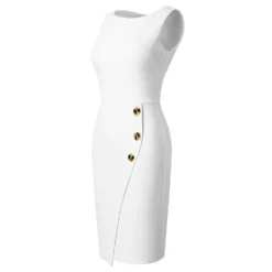 Women Round Neck Sleeveless Button Dress -Deals Toggenix Store 2a8b971ecfe7fabe