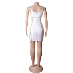 Spring Women's Low Cut Sexy Straps Tight Fitting Dress Metallic Chain Bandage Dress -Deals Toggenix Store 2b09ba47c0cd8a0c