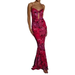 Women Strappy Printed Mesh Sexy Dress -Deals Toggenix Store 2b17295a2f99408a