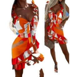 Fashion Sexy Sling Print Slim Waist Dress Women -Deals Toggenix Store 2b35fbd2eaa4ff34