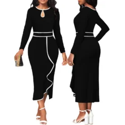 Sexy Fashion Hollow Long Sleeve Women's Dress -Deals Toggenix Store 2bb8015639916154