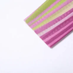 Women's Summer Round Neck Pullover Striped Mesh Print See-Through Sexy Slim Bodycon Dress -Deals Toggenix Store 2c0e0b9e08c39b58