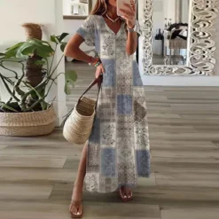 Women Loose Casual Print Short Sleeve Dress 24 Women Loose Casual Print Short Sleeve Dress -Deals Toggenix Store 2d0c82b25ec46116