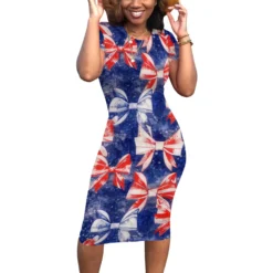 Print Short Sleeve Sexy Midi Dress -Deals Toggenix Store 2d13df97cf54bed2