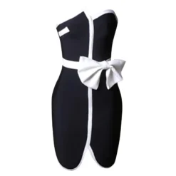Spring Black And White Patchwork Bow Chic Elegant Low Back Women's Bandage Dress 33 Spring Black And White Patchwork Bow Chic Elegant Low Back Women's Bandage Dress -Deals Toggenix Store 2e0f51decadb9c2c