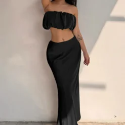 Women's Summer Strapless Top Slim Skirt Set -Deals Toggenix Store 2e23712f90c81423