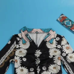 Sexy Floral Printed Turndown Collar Slim Fit Slit Long Dress With Bandana 35 Sexy Floral Printed Turndown Collar Slim Fit Slit Long Dress With Bandana -Deals Toggenix Store 2e26accf5fbf24b3