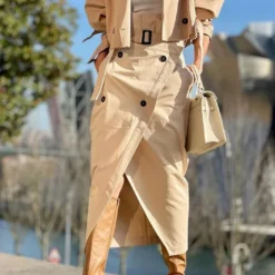 Autumn Versatile Casual Chic Button Belt Cargo Suit Two Piece Skirt Set -Deals Toggenix Store 2e465ee79359b4f1