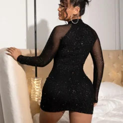 Sexy Fashion Pearl Glitter Tight Fitting Mesh Dress -Deals Toggenix Store 2ff226eeca793c35