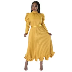 Fall Women Puff Sleeve Top And Ruffled Pleated Skirt Two-Piece Set -Deals Toggenix Store 308f8f86bffe2d9b
