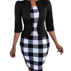 Plus Size Checkered Print Fashion Dress For Women -Deals Toggenix Store 31b96bacf2605193