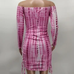 Women'S Fashion Print Off Shoulder Long Sleeve Slim Bodycon Dress -Deals Toggenix Store 32fdd339ca752450