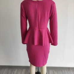 Women's Fall/Winter Long Sleeve Work V Neck Back Zipper Bodycon Dress -Deals Toggenix Store 3386d8277d8e8af6