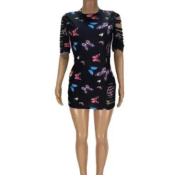 Women Fashion Butterfly Print Chic Dress 17 Women Fashion Butterfly Print Chic Dress -Deals Toggenix Store 33a21849a7434d9b