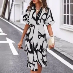 Women V-neck Irregular Dress 18 Women V-neck Irregular Dress -Deals Toggenix Store 33ae4cba738b3d4c