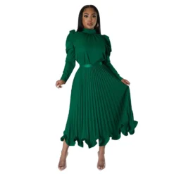 Fall Women Puff Sleeve Top And Ruffled Pleated Skirt Two-Piece Set -Deals Toggenix Store 355900dceaabe828