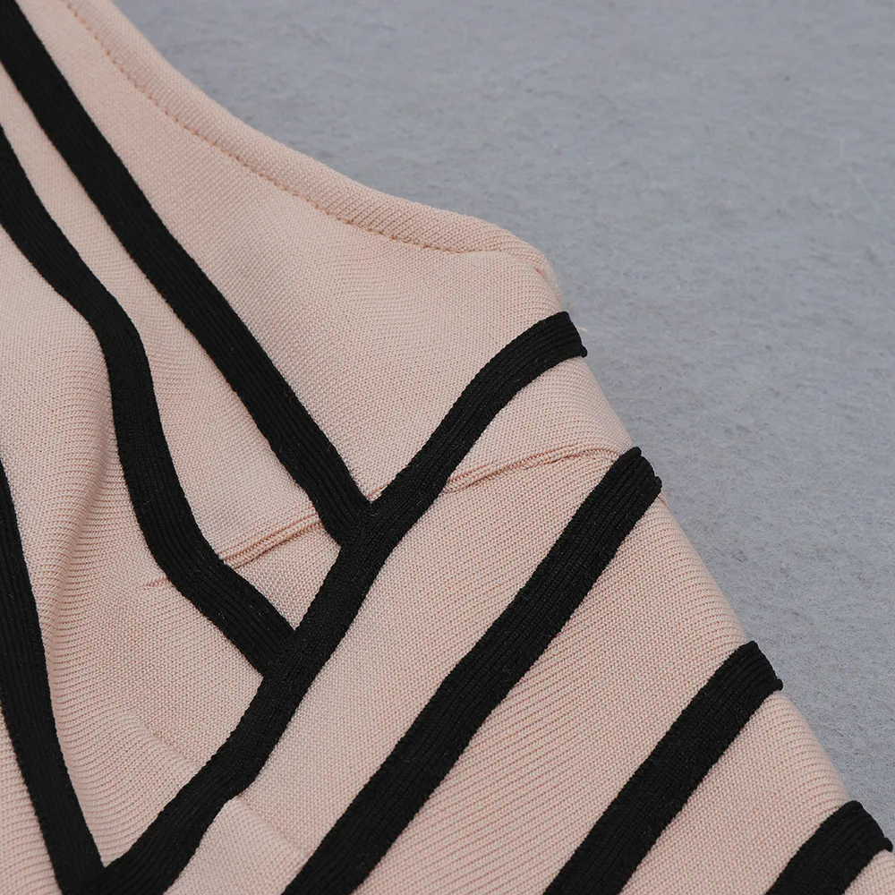 Women Sexy Slit Slash Shoulder Striped One Shoulder Sleeveless Bandage Dress 1 Women Sexy Slit Slash Shoulder Striped One Shoulder Sleeveless Bandage Dress