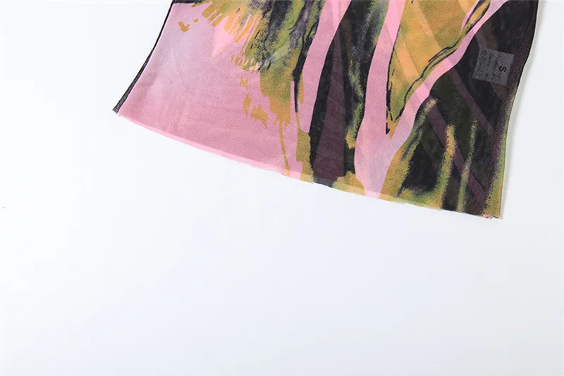 Women Short-sleeved Printed Sexy Top And Mini Skirt Two-piece Set 4 Women Short-sleeved Printed Sexy Top And Mini Skirt Two-piece Set - Image 4