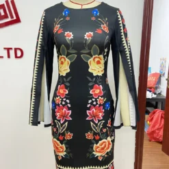 Women Printed Sleeve Dress -Deals Toggenix Store 3773a8a7fb17d715