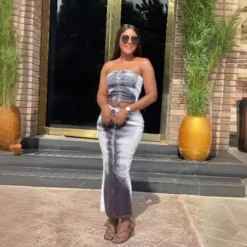 Women Sexy Retro Print Strapless Top And Bodycon Slit Skirt Two-piece Set 9 Women Sexy Retro Print Strapless Top And Bodycon Slit Skirt Two-piece Set -Deals Toggenix Store 386f3f3a29be04e8