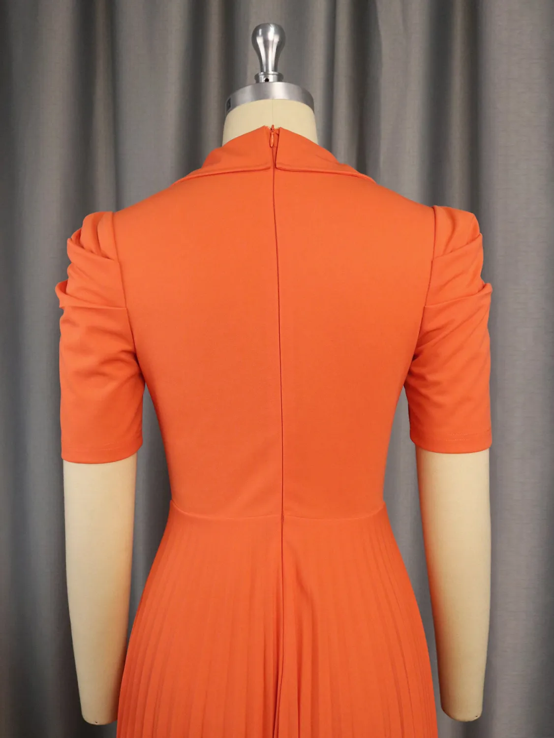 Spring And Autumn Turndown Collar Business Career Dress Shrugged High Waist Light Formal Pleated Dress 8 Spring And Autumn Turndown Collar Business Career Dress Shrugged High Waist Light Formal Pleated Dress - Image 8