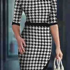 Plus Size Women Round Neck Print Dress -Deals Toggenix Store 3b699ca159b48485