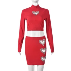 Rhinestone Heart Hollow Crop T-Shirt Short Skirt Fashion Casual Two Piece Set For Women 31 Rhinestone Heart Hollow Crop T-Shirt Short Skirt Fashion Casual Two Piece Set For Women -Deals Toggenix Store 3bbeb29a00a301dc