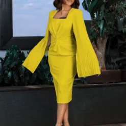 Plus Size Women Beaded Cape Knot Solid Dress 24 Plus Size Women Beaded Cape Knot Solid Dress -Deals Toggenix Store 3c55459794cdece6