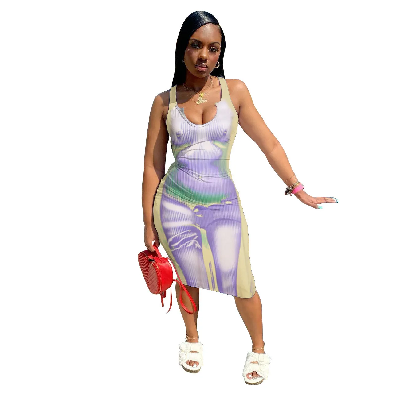 Women's Summer See-Through Sexy Print Dress Women 8 Women's Summer See-Through Sexy Print Dress Women - Image 8