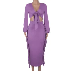 Spring Autumn Women Clothes Sexy V-Neck Long Sleeve Long Skirt Women'S Skirt Set -Deals Toggenix Store 3da06411f00b266d