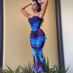 Women Fall Print Off Shoulder Slim Top+ Skirt Two-Piece -Deals Toggenix Store 3f02e3da7cdd8281