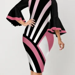 Sexy Fashion Digital Print Bell Bottom Sleeve Women's Dress -Deals Toggenix Store 3f167eae49b3823a