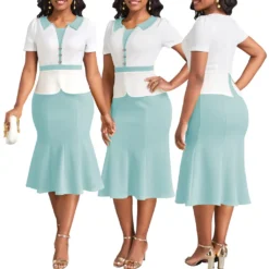 Sexy Fashion Solid Color Short Sleeve Career Women's Dress -Deals Toggenix Store 3f2a37651a16f398