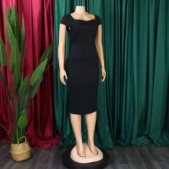 Women Short SleevesSolid Office Bodycon Dress -Deals Toggenix Store 3fb15c78aa0c853c