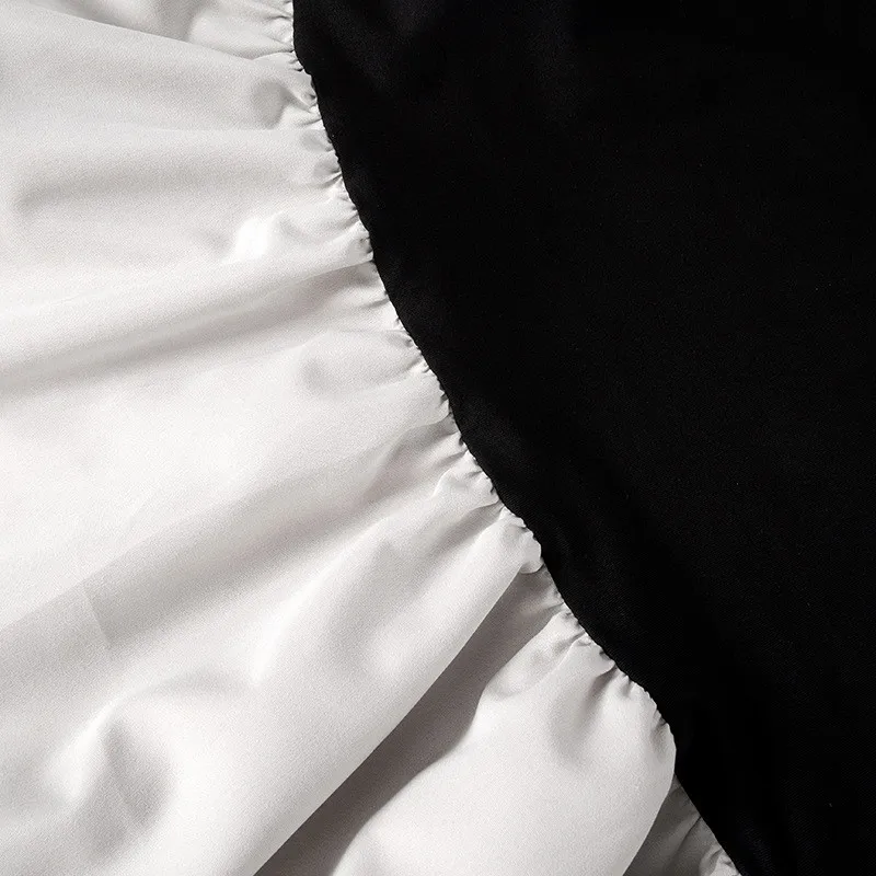 Women's Summer Fashion Contrast Color Strapless Long Dress 6 Women's Summer Fashion Contrast Color Strapless Long Dress - Image 6