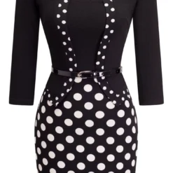 Midi Waist Square Neck Fashion Women Chic Career Zip Patchwork Bodycon Dress -Deals Toggenix Store 41c04a541ab3554a