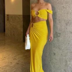 Spring Women's Sexy Crop Tank Top High Waist Slit Long Skirt Two Piece Set -Deals Toggenix Store 420bd4b737a311a0